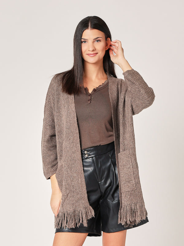 Cardigan con frange