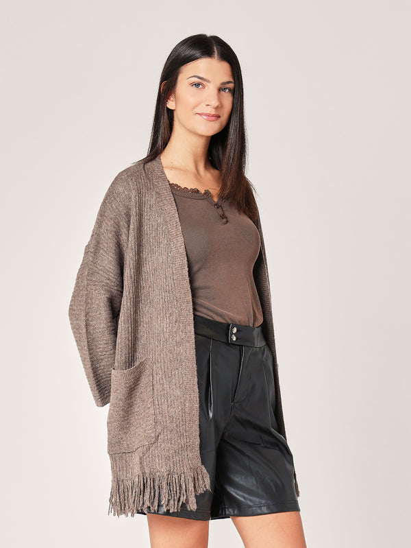 Cardigan con frange
