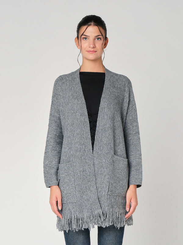Cardigan con frange