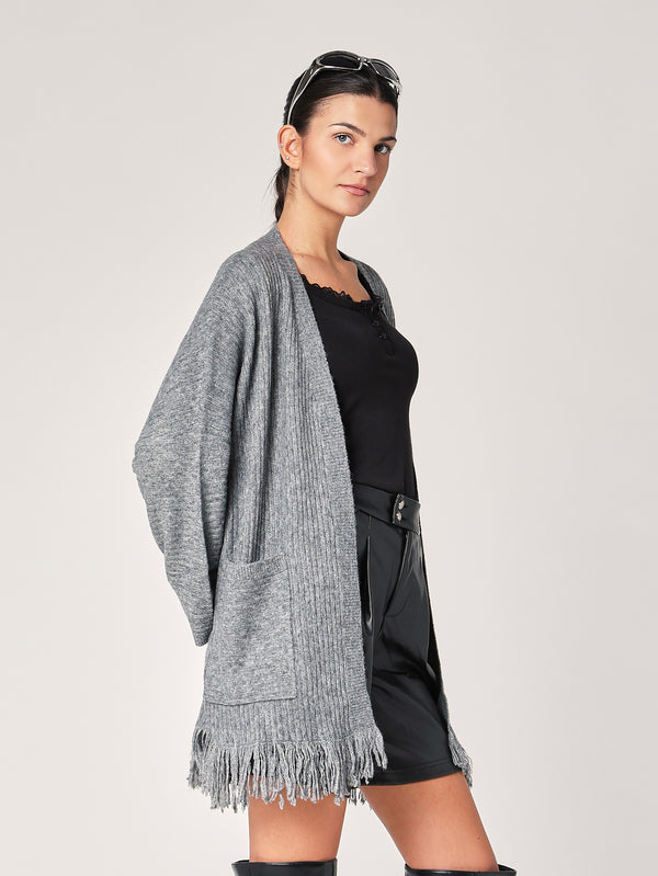Cardigan con frange