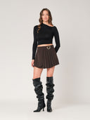 Shorts con plisse davanti