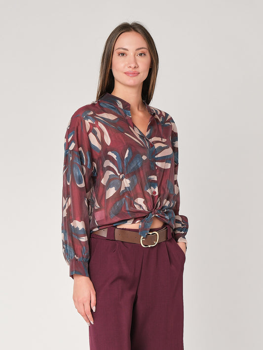 Camicia fantasia collo coreana