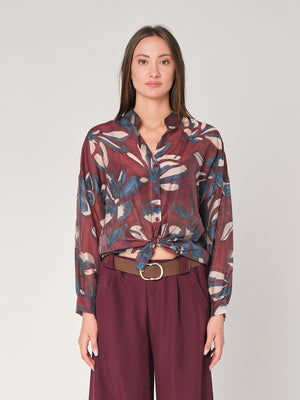 Camicia fantasia collo coreana