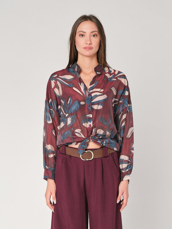 Camicia fantasia collo coreana