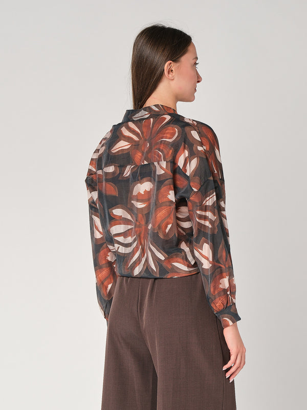 Camicia fantasia collo coreana