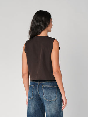 Gilet con bottone oro