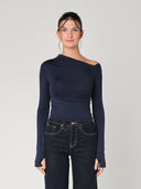 Top collo arricciato