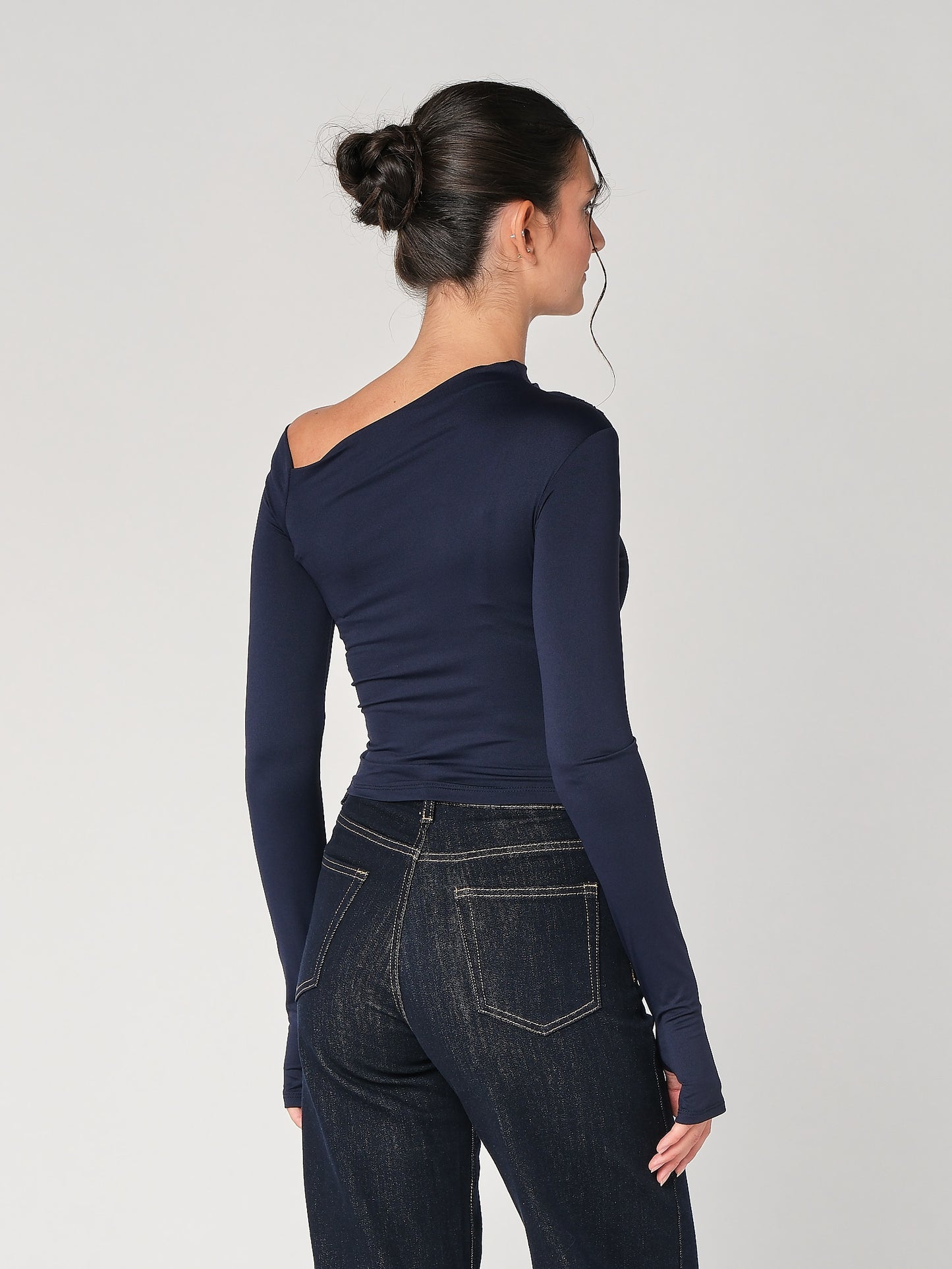 Top collo arricciato