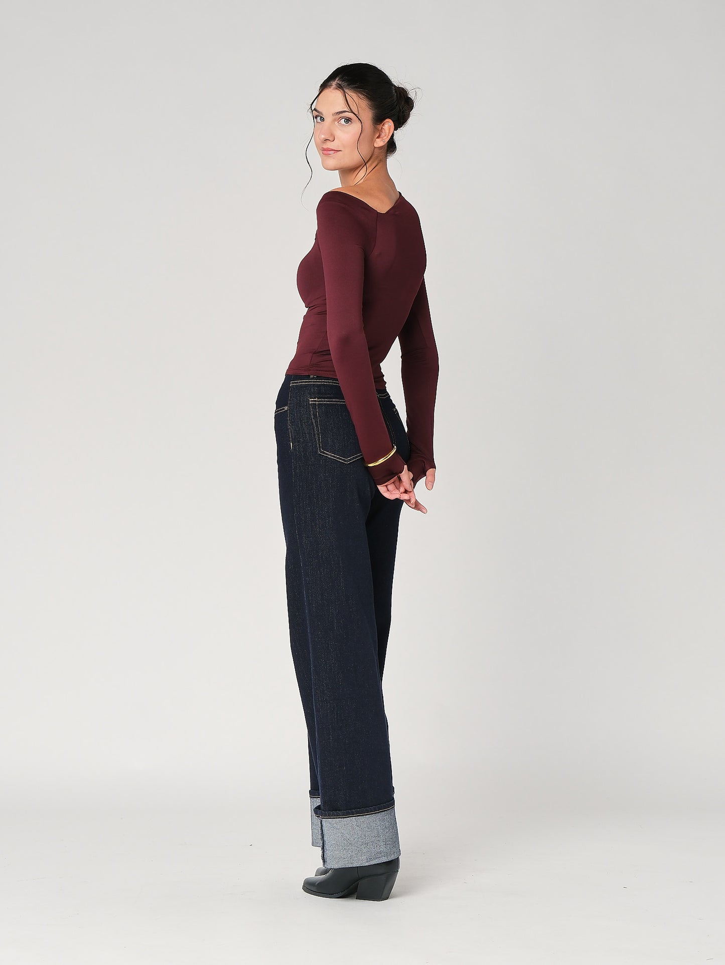 Top collo arricciato