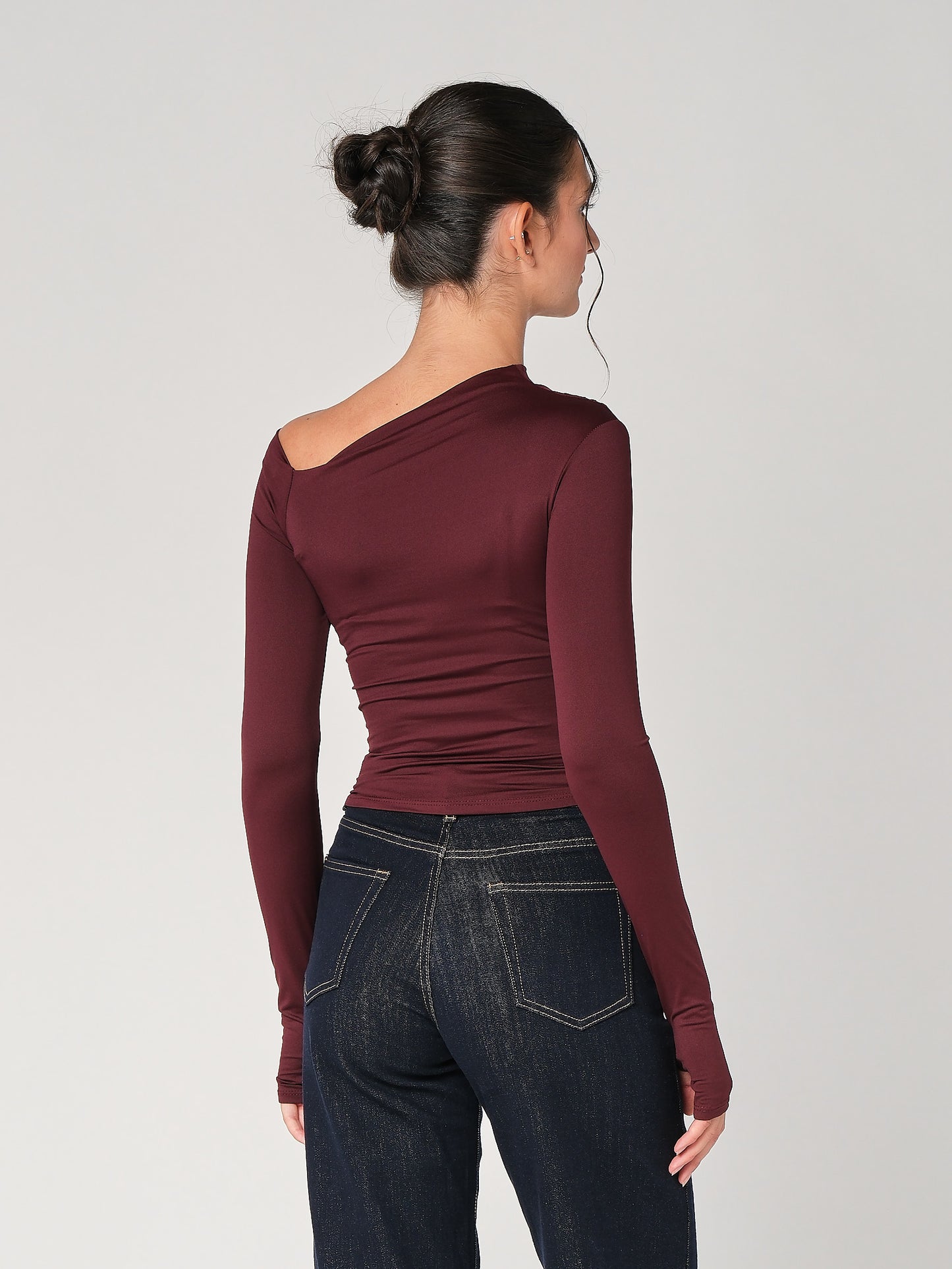 Top collo arricciato