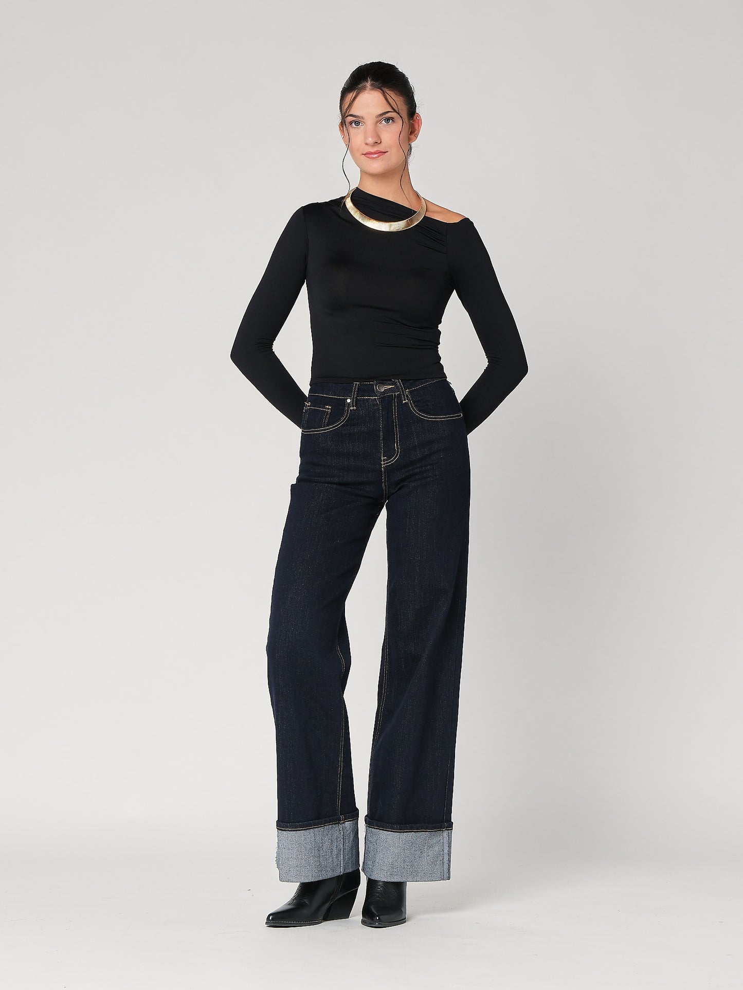 Top collo arricciato