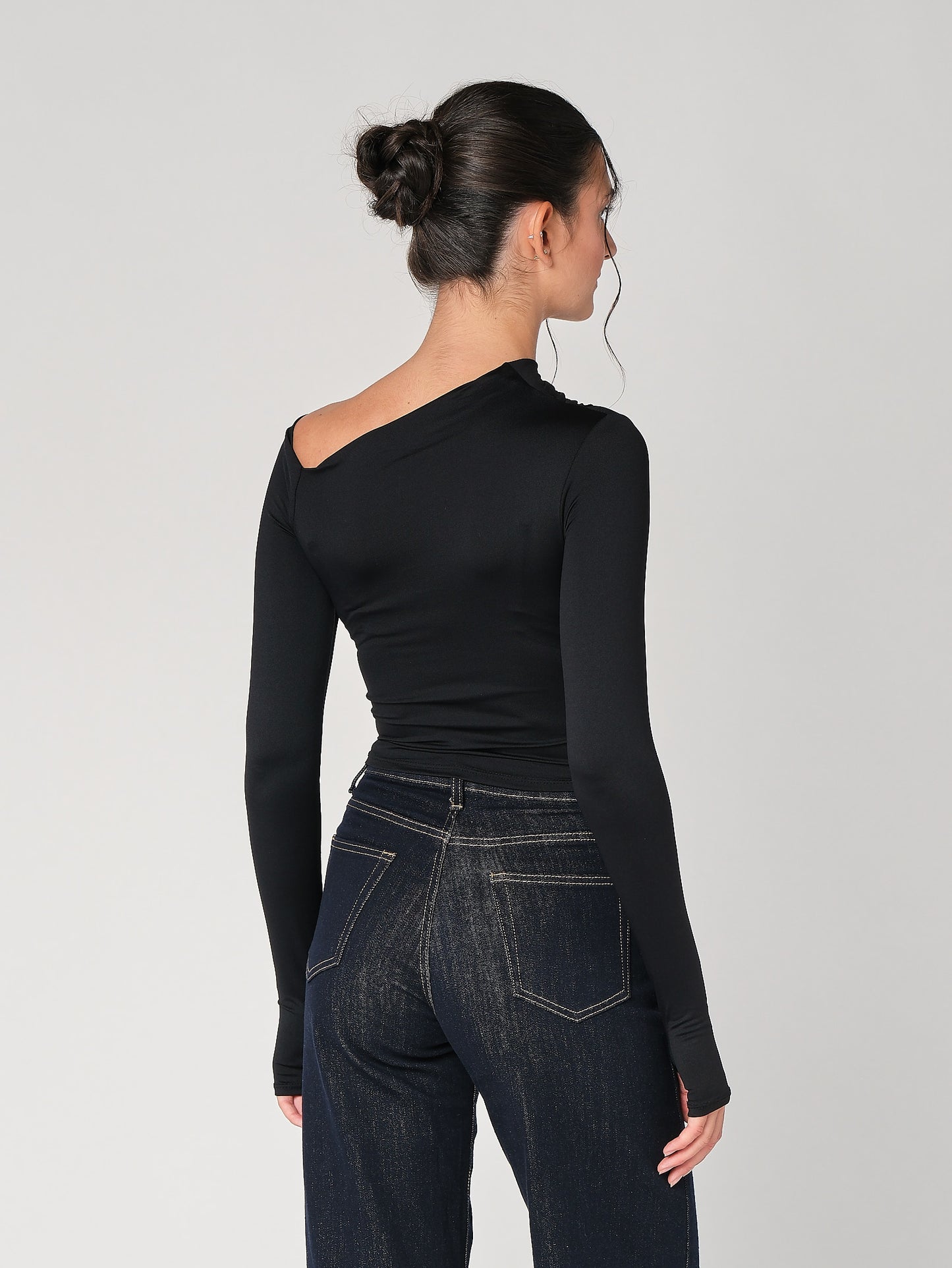 Top collo arricciato