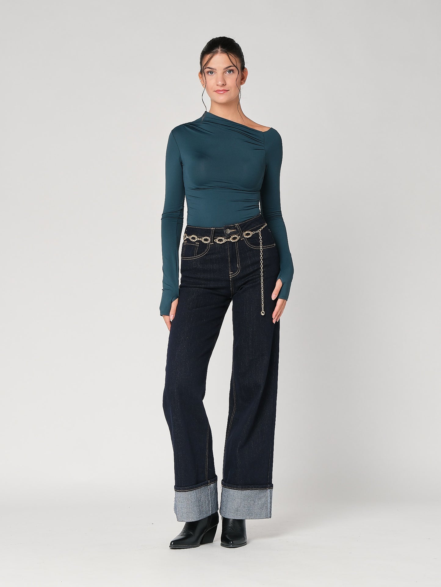 Top collo arricciato