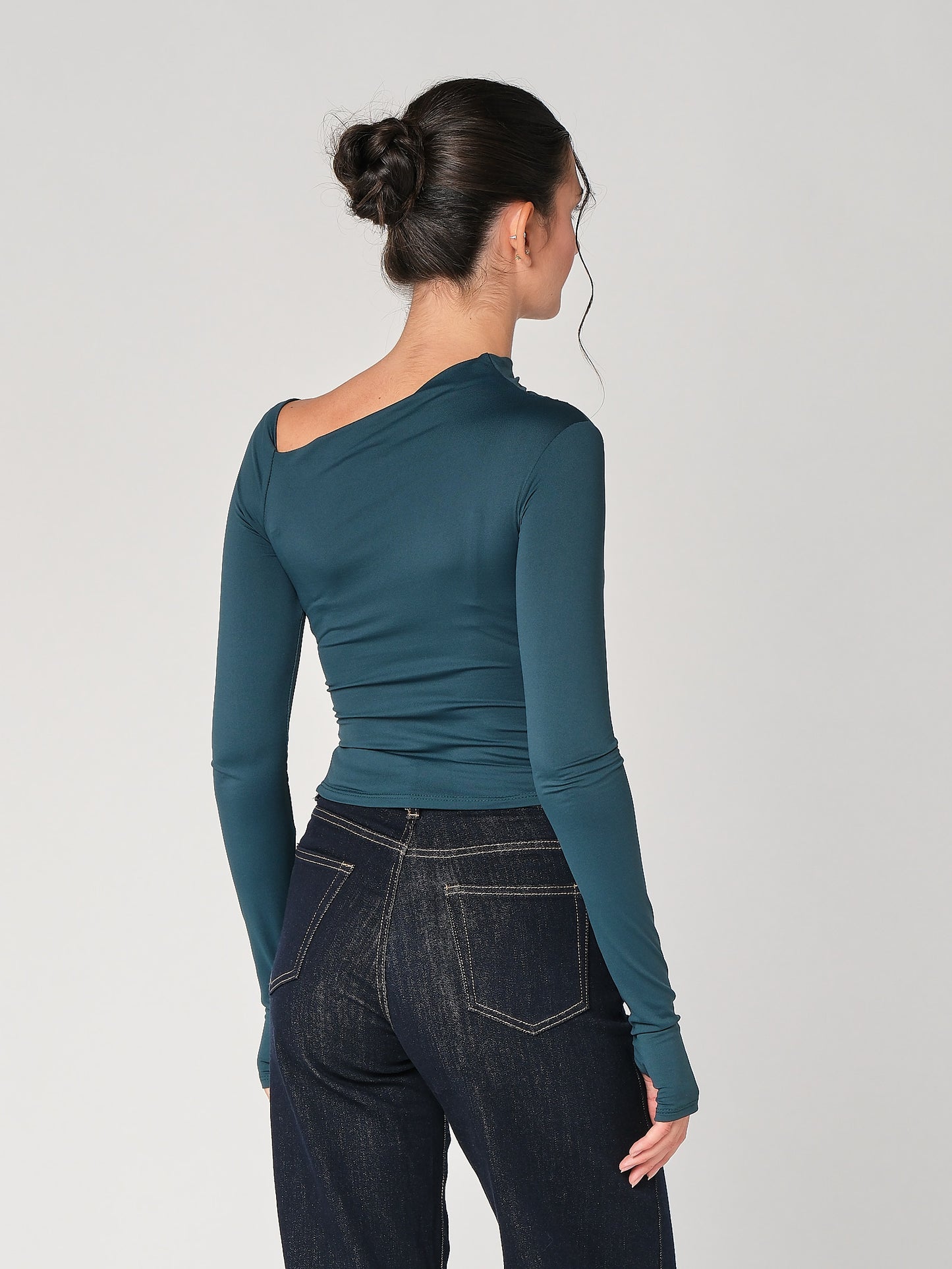 Top collo arricciato