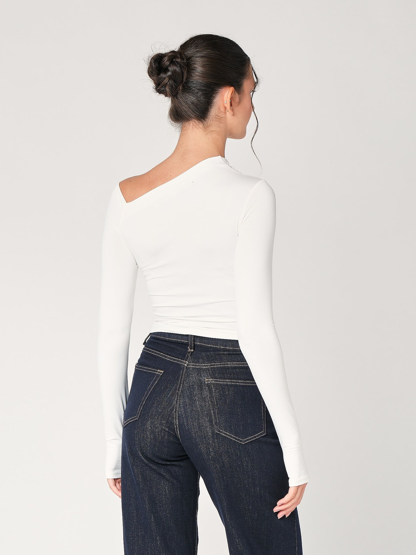 Top collo arricciato