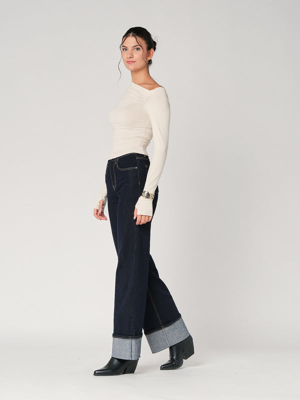 Top collo arricciato
