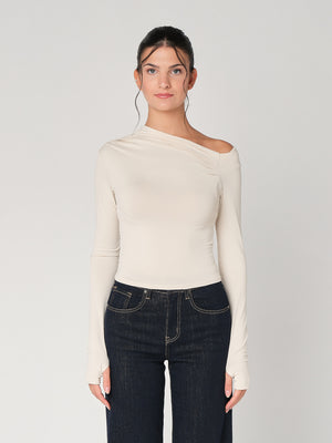 Top collo arricciato