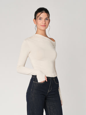 Top collo arricciato