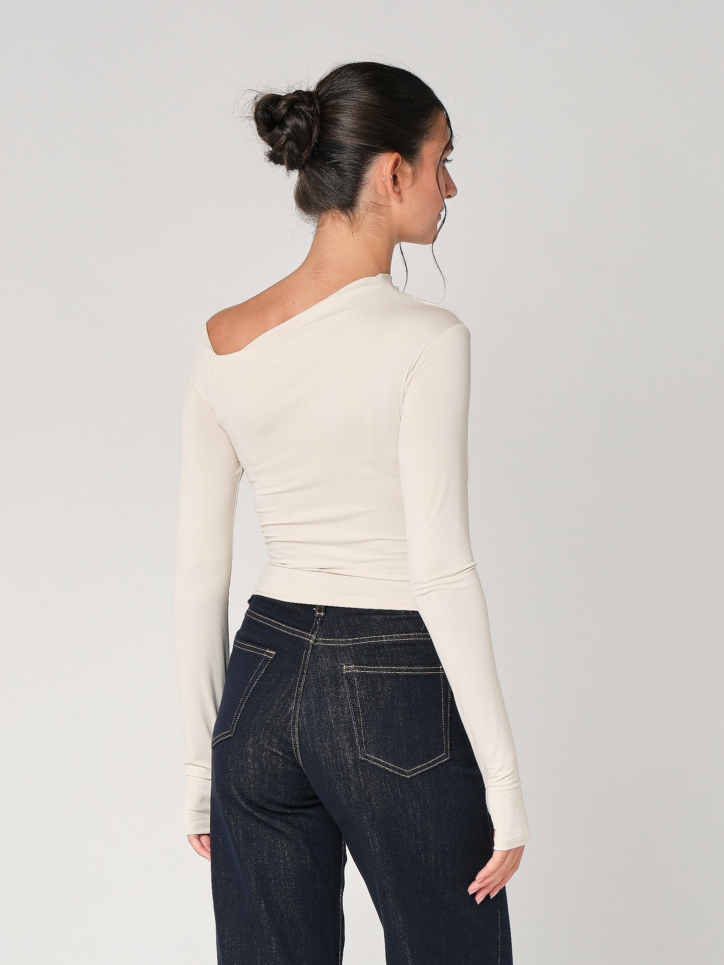 Top collo arricciato