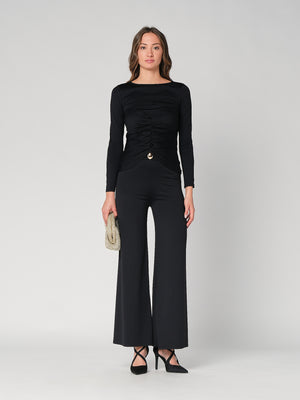 Pantalone a zampa con gioiello