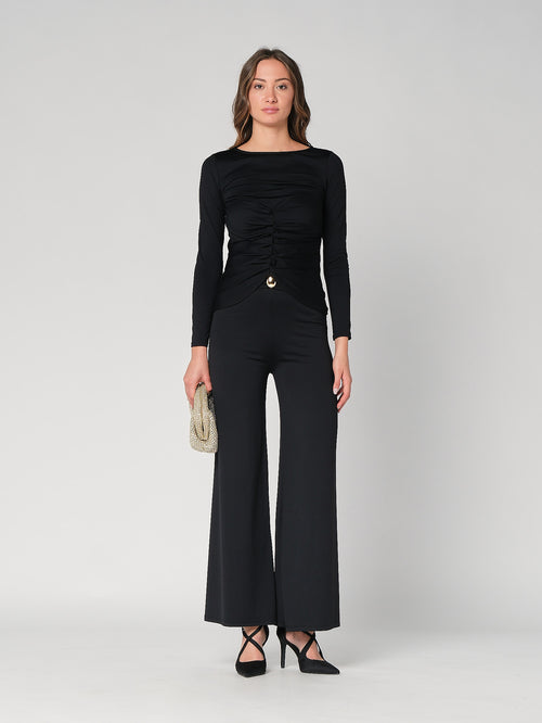 Pantalone a zampa con gioiello