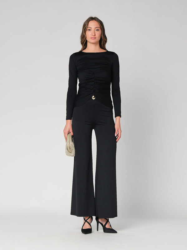 Pantalone a zampa con gioiello