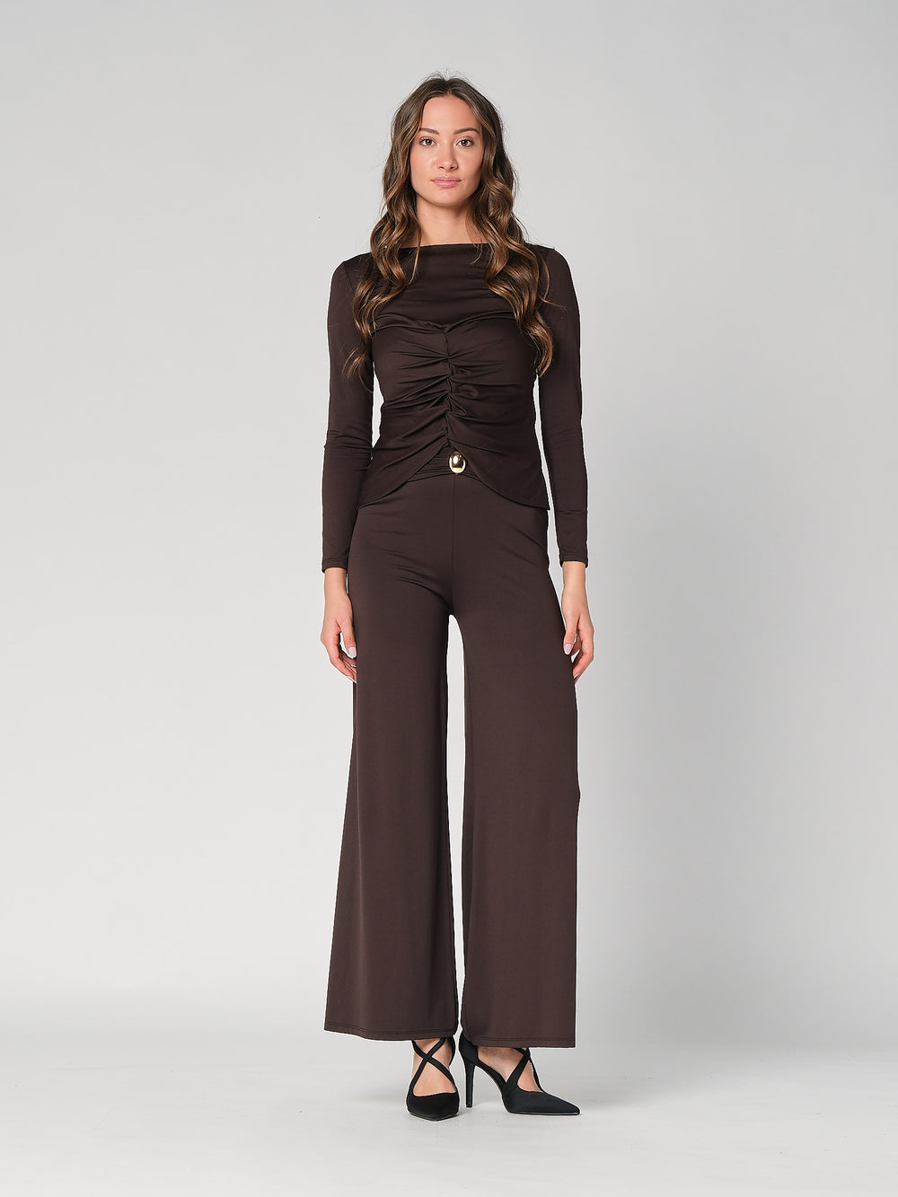 Pantalone a zampa con gioiello