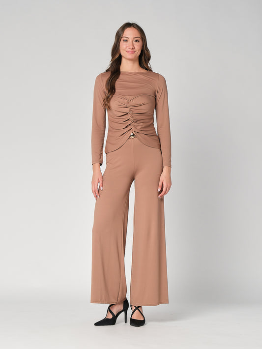 Pantalone a zampa con gioiello