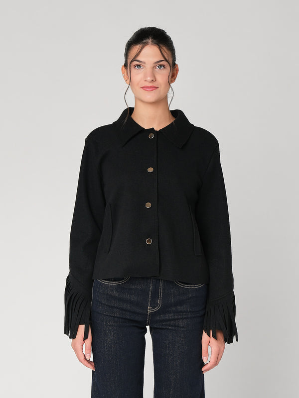 Cappotto con frange