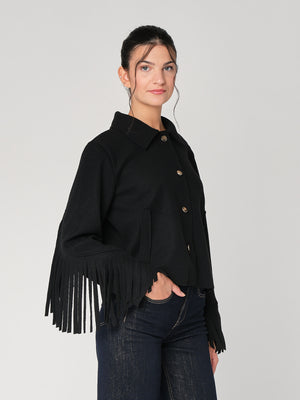 Cappotto con frange