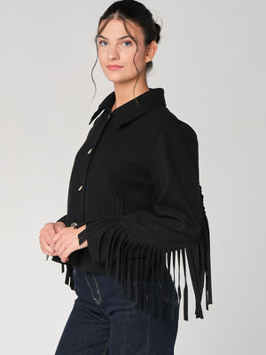 Cappotto con frange