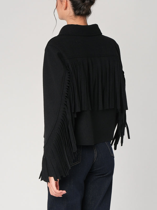 Cappotto con frange
