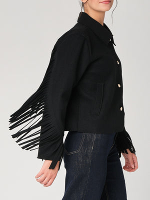 Cappotto con frange
