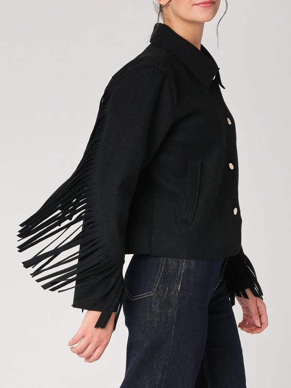 Cappotto con frange