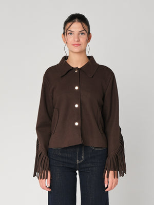 Cappotto con frange