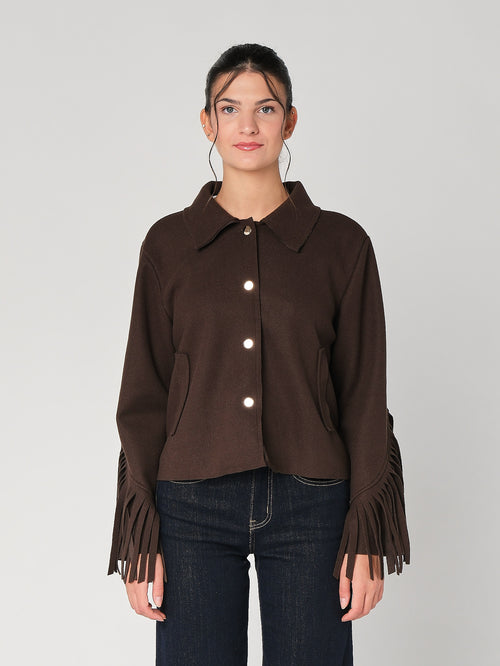 Cappotto con frange