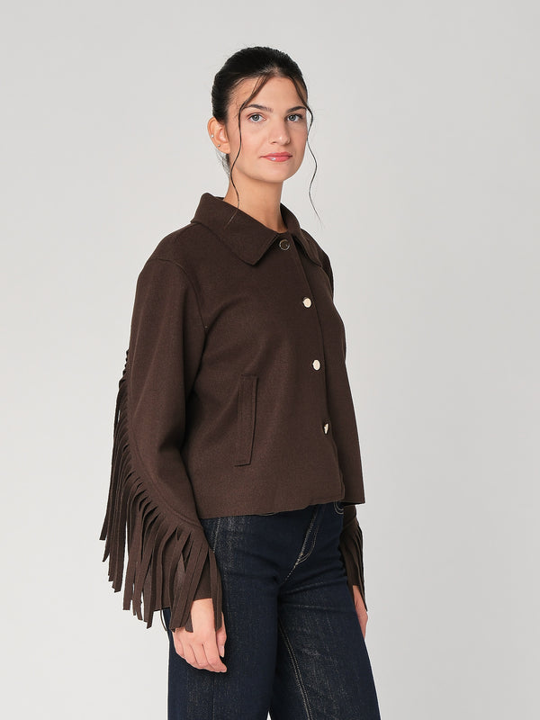 Cappotto con frange