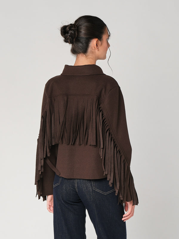 Cappotto con frange