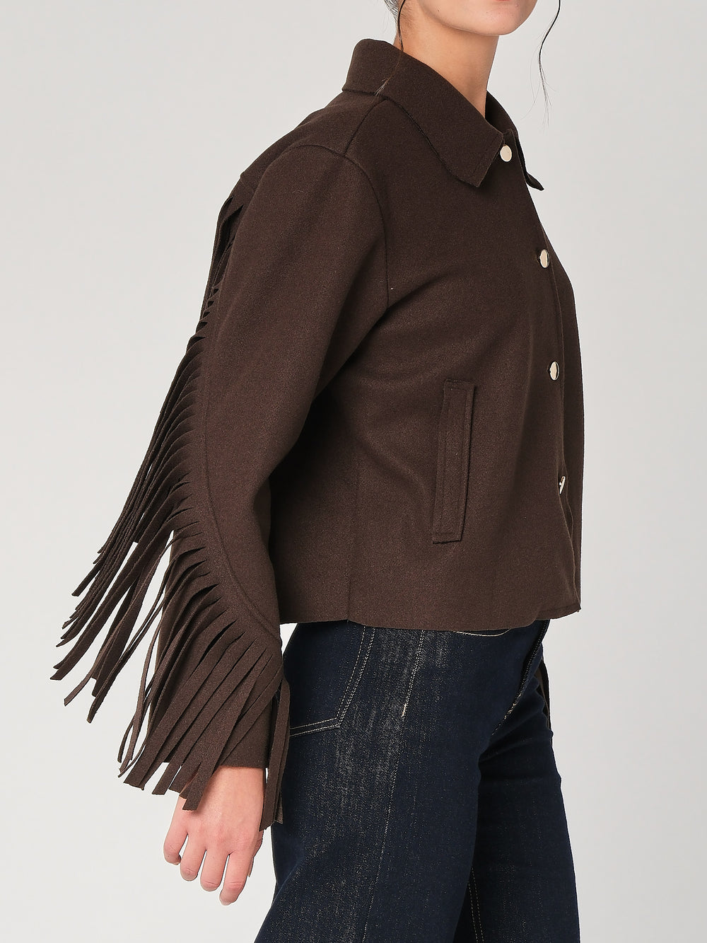 Cappotto con frange