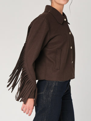 Cappotto con frange
