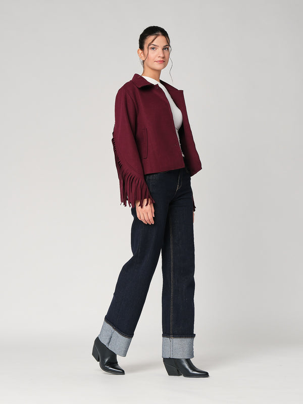 Cappotto con frange