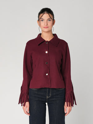 Cappotto con frange