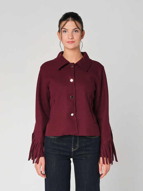 Cappotto con frange