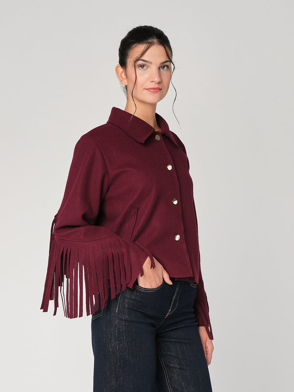 Cappotto con frange