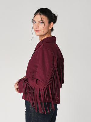 Cappotto con frange