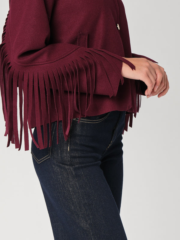 Cappotto con frange