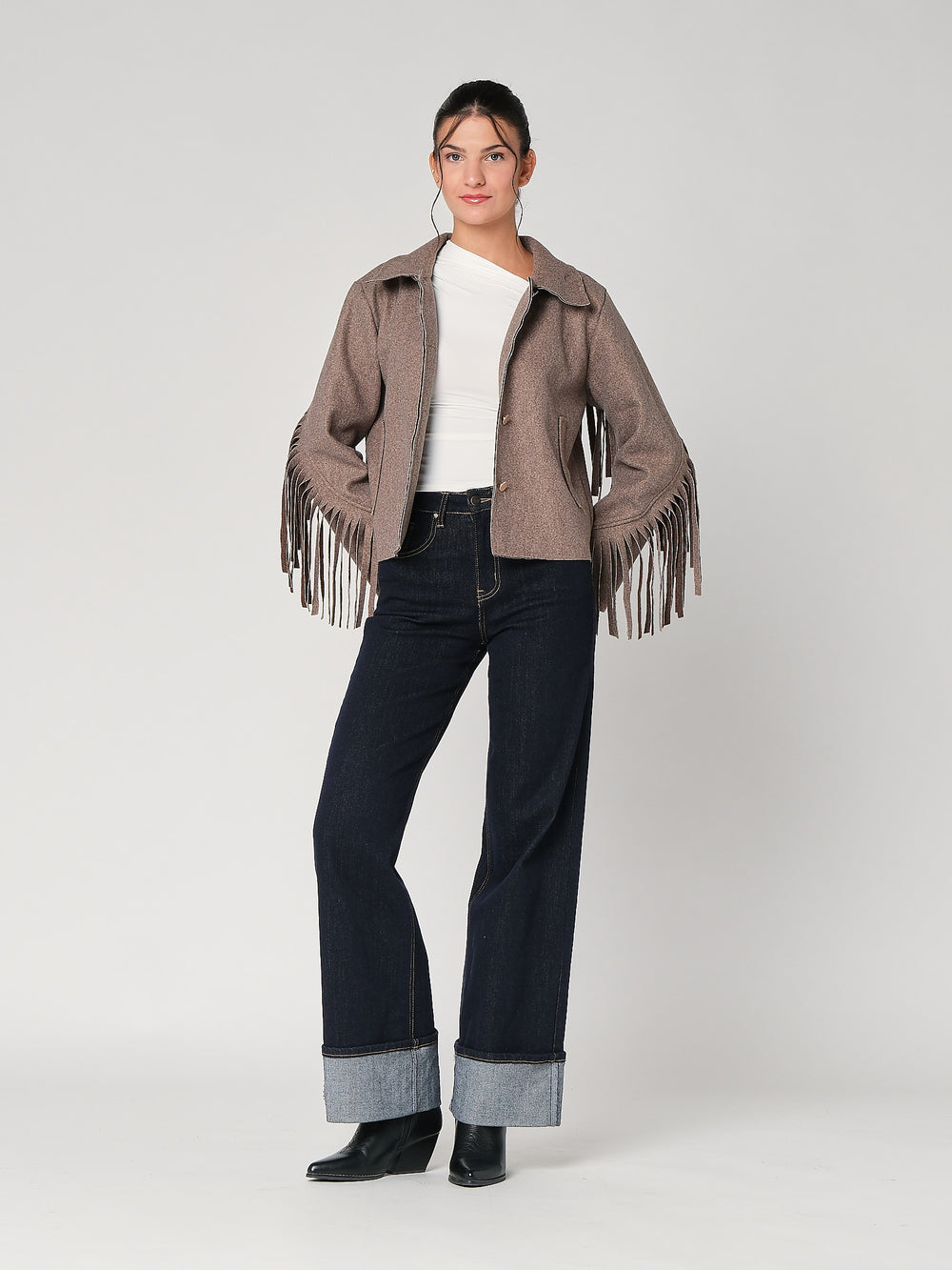 Cappotto con frange