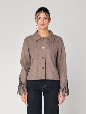 Cappotto con frange