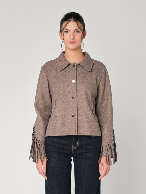 Cappotto con frange