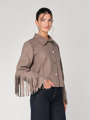 Cappotto con frange